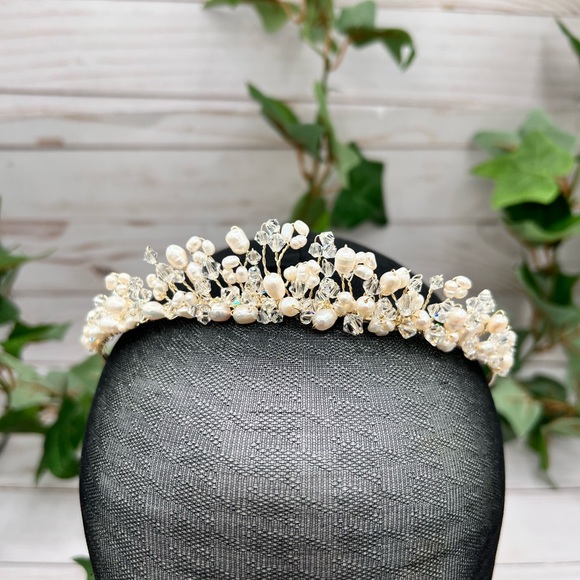 Blue Crystal Brida Accessories Accessories - Pearls and Beads Tiara Bridal Headband